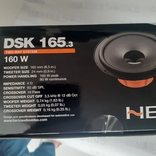 Kit 2 vias. Hertz. DSK 165,3. 6". 160RMS. Garantia. Novo. Instalado.