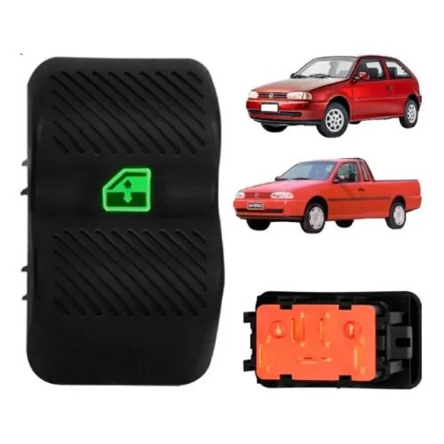 Botão de Vidro Elétrico Volkswagen Gol Bola / G2 - Verde - Golden