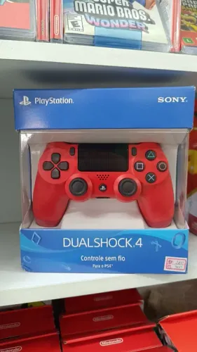 Controle DualShock 4 PS4 vermelho - Novo