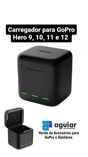 Carregador telesin para GoPro Hero 9, 10, 11 e 12