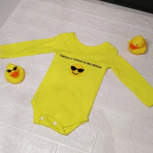 Body Baby Manga Longa Personagem Caretinha