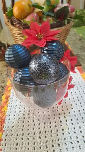 Bolas Decorativos de Natal - Azul Escuro 6cm