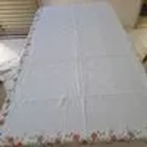 toalha de mesa pintada flores com 12 guardanapos antiga