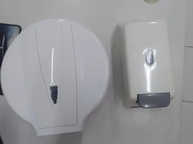 Porta papel de Álcool Gel E Porta Papel Higiênico Cor BRANCA