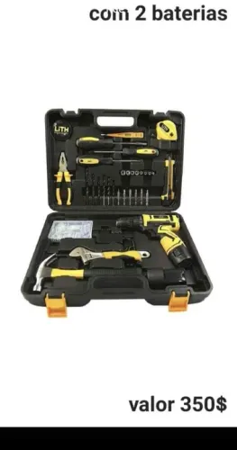 Kit Parafusadeira E Furadeira 12v com 2 baterias e vários acessórios novo entregamos