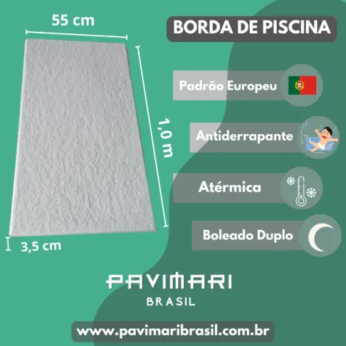 Borda Reta Medieval Boleado Duplo Antiderrapante e Atérmico 100 x 55 x 3,5 Branca