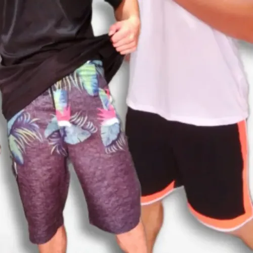 Kit 2 Bermudas: Short Plantas Surf Praia Confortável e Short Dray Calção Europeu Esportivo