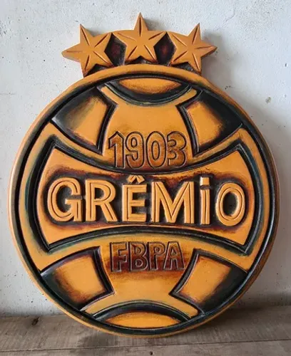 Símbolo Grêmio em Madeira Maciça Grande