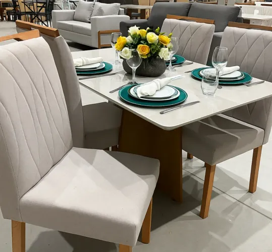Mesa 4 Cadeiras Madeira NOVA ENTREGA IMEDIATA