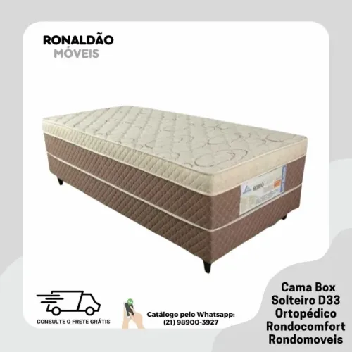 Cama Box Solteiro D33 Rondomoveis - Entrega Rápida!