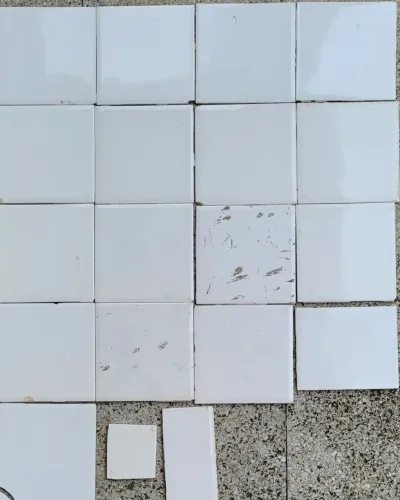Azulejos brancos vintage 16 peças 