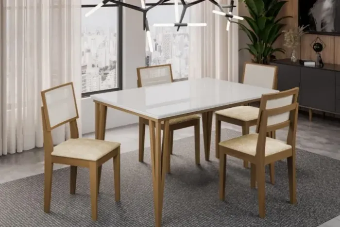 Mesa Safira com 4 cadeiras -Entrega Rápida.