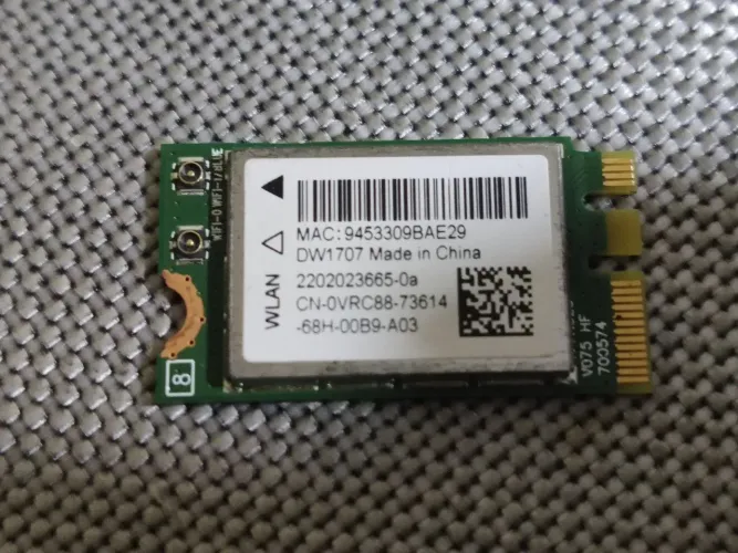Adaptador placa de rede wi-fi bluetooth para notebook DW1707