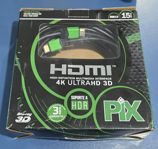 Cabo hdmi 2.0 4k ultrahd 3D 15m