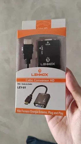 Cabo Conversor Adaptador HDMI para VGA + Cabo P2 - LEHMOX - Novo