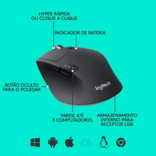 Mouse sem fio Logitech M720 Triathlon