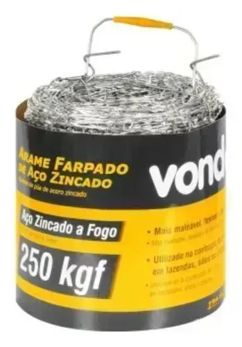 Rolo De Arame Farpado para cerca 100 Metros Aço Duplo 250 Kgf Vonder
