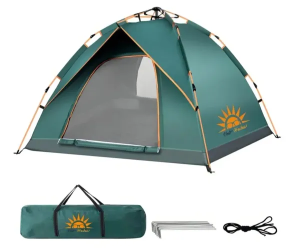 Kit acampamento: barraca, saco de dormir e colchonete