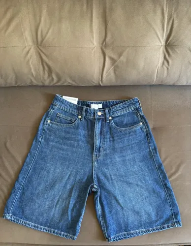 Bermuda Jeans H&M Nova Tamanho 38