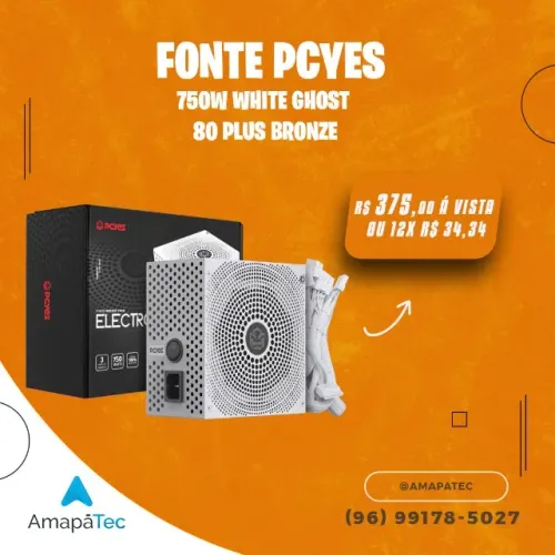 Fonte Gamer PCyes 750w 80 Plus Bronze