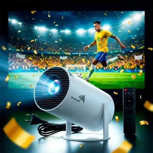 Projetor HY300 Smart Portátil Full HD 4K Android 11 WiFi Copa do Mundo e cinema em casa
