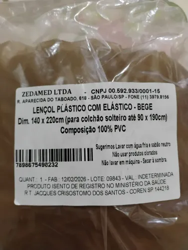 Lençol plástico com elástico 