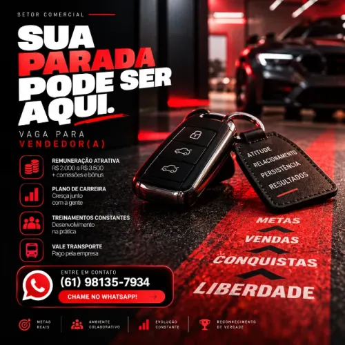ASSISTENTE DE VENDAS | CONTRATAÇÃO IMEDIATA
