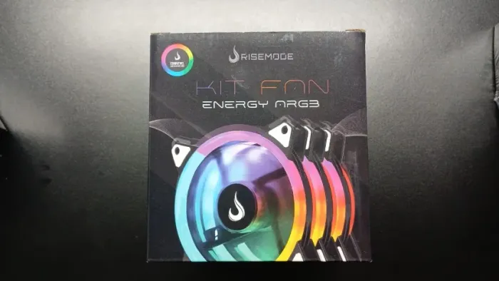 Kit 3 fans Rise Mode Energy ARGB, 6 pinos , com controladora e controle , nova lacrada na 