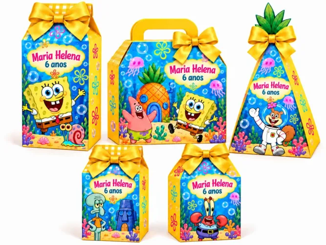 Caixinhas para aniversário Boby Esponja