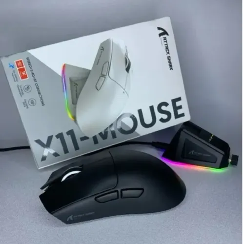 Mouse Gamer Attack Shark X11 22000 Dpi Paw3311 Sem Fio Base Carregamento - Pronta Entrega!