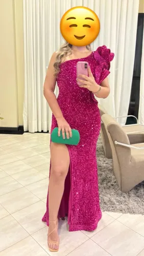 Vestido Social em paetê - Tamanho M