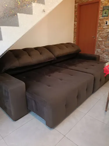 SOFÁ RETRÁTIL 3 METROS | CAMURÇA | IMPERMEABILIZADO | 2 MÓDULOS | SUPER NOVO