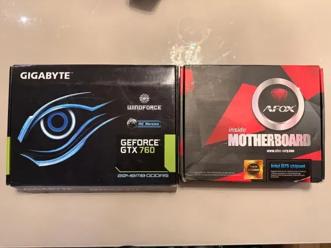 Placa de Video Gigabyte Geforce GTX 760 + Placa Mãe Inside Afox Intel B75 Chipset e 8gb