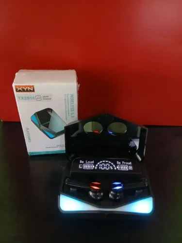 Promoção Fone de ouvido M28 Sem Fio Preto espelhado LED colorido (Retirada no local)