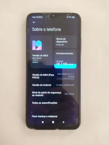 Smartphone POCO M3 Dual SIM / Xiaomi Azul - 128GB / 4GB RAM - Bom funcionamento/ Barato!