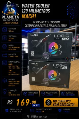 Water Cooler Mach1 de 120mm RGB , produto novo ( com garantia )