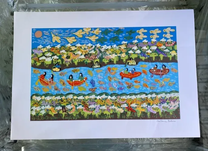 Linda serigrafia Antônio Poteiro Araguaia 70 x 1,00 m