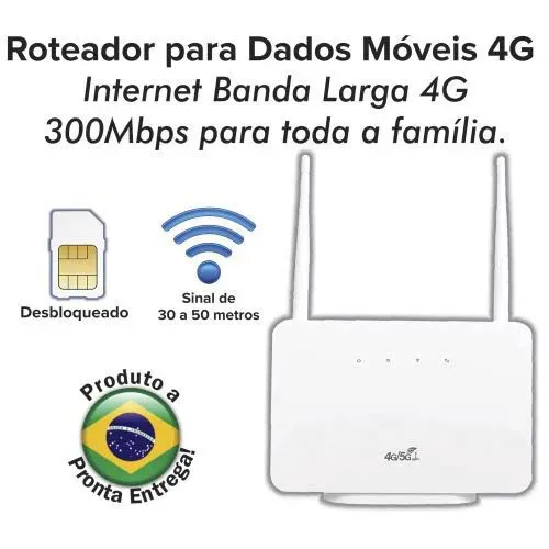 Roteador Wifi LTE4G CP106-E 4G LTE Branco 300Mbps Hotspot Antena Externa