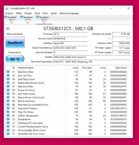 HD Seagate 500GB modelo ST3500312CS em estado de novo.