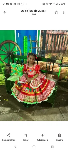 Vestido junino infantil veste de 6/7 anos 