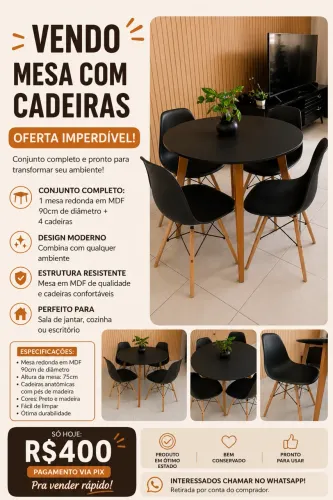 Mesa + 4 cadeiras