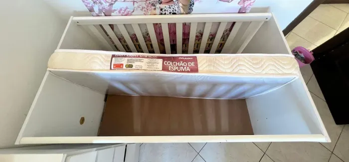 Berço cama com colchão