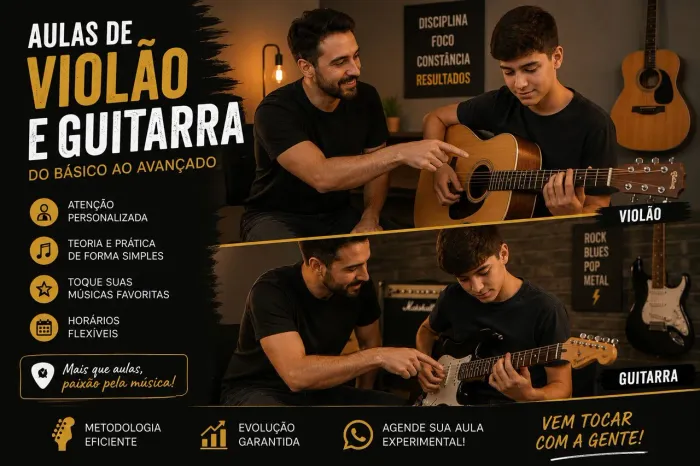 Aulas de violão e guitarra 