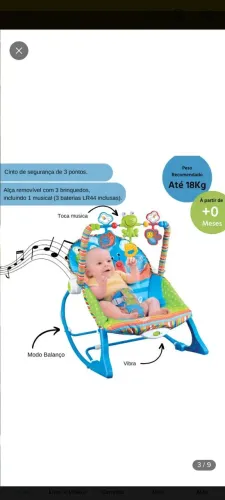Cadeira musicais de descanso e balanço para bebês