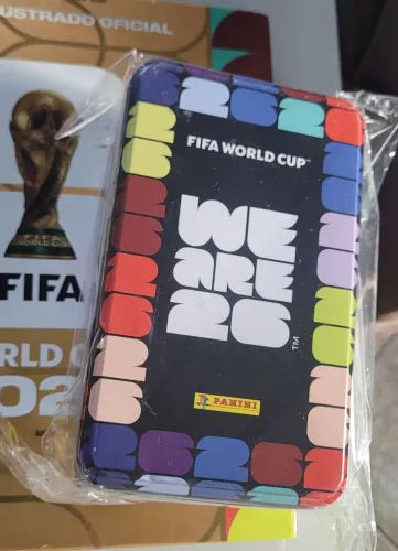 Lata para guardar figurinhas da Copa do Mundo 2026