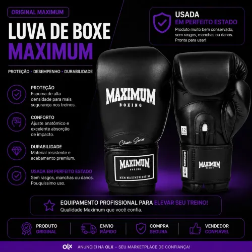 Luva Boxe Maximum 16Oz (Usada 2x só, para competição entre amigos)