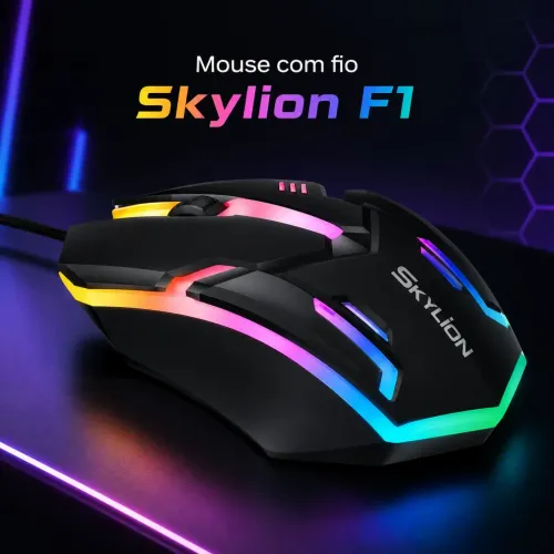 Mouse com fio Skylion F1 - Entrega Grátis