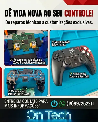 Manutenção de Controles PS5, PS4, Xbox e Nintendo