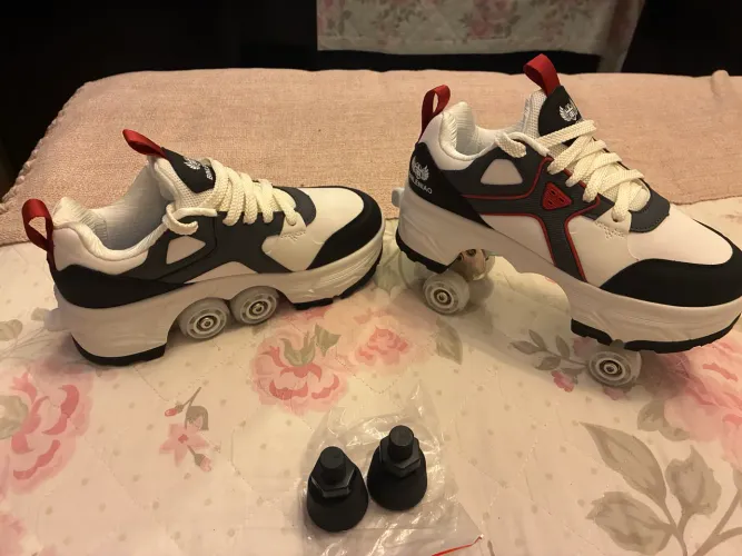Sapatos Confortáveis Estilosos Com Patins Desmontaveis