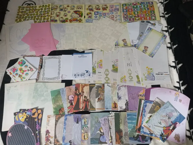 Kit 155 papel de carta + 15 cartelas adesivos